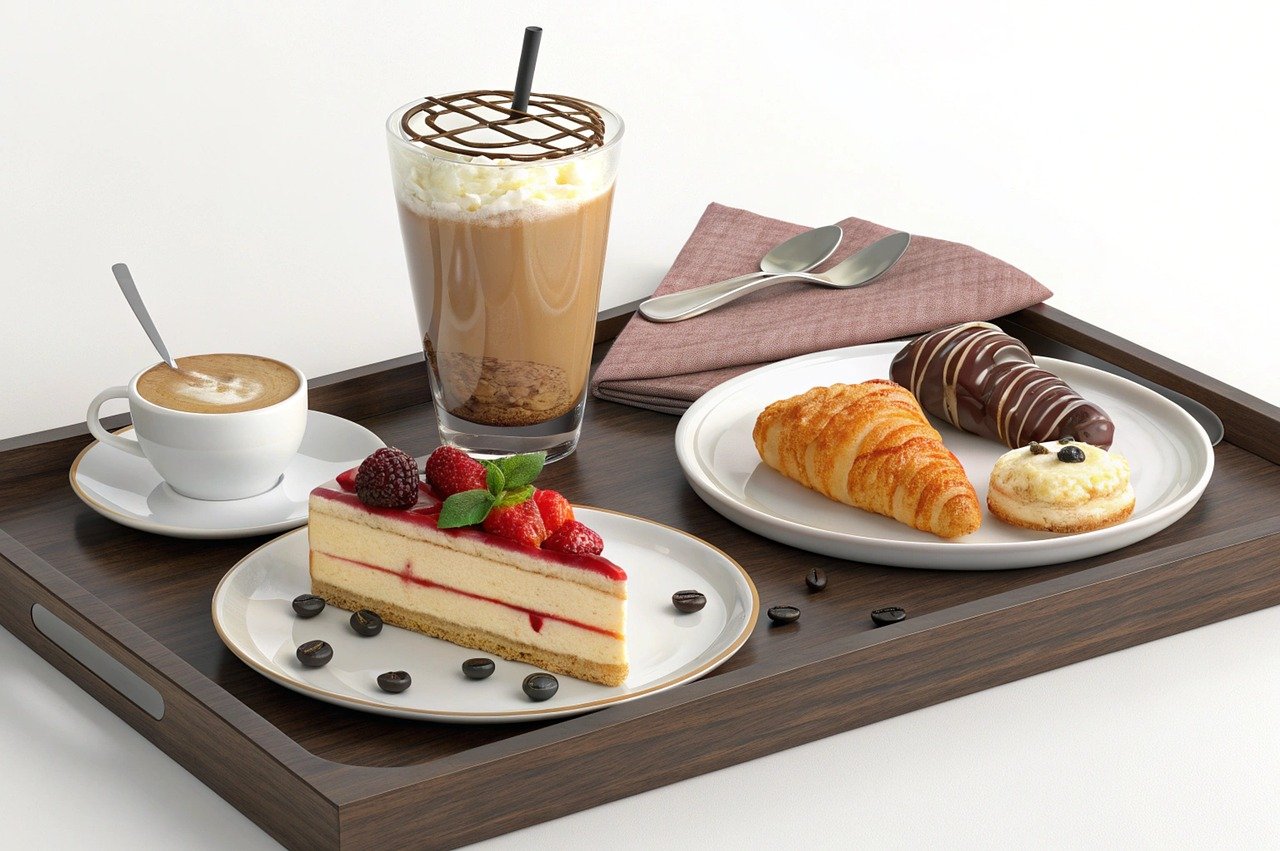 koffie, café, latte, cappuccino, espresso, barista, latte art, koffiebonen, slijper, ijskoffie, hete koffie, café interieur, koffiekop, coffee shop, gezellig café, koffie cultuur, ontbijt, croissant, koffie levensstijl, cafeïne, mok, afhaalkoffie, amerikaans, plat leggen, beker, ai gegenereerd