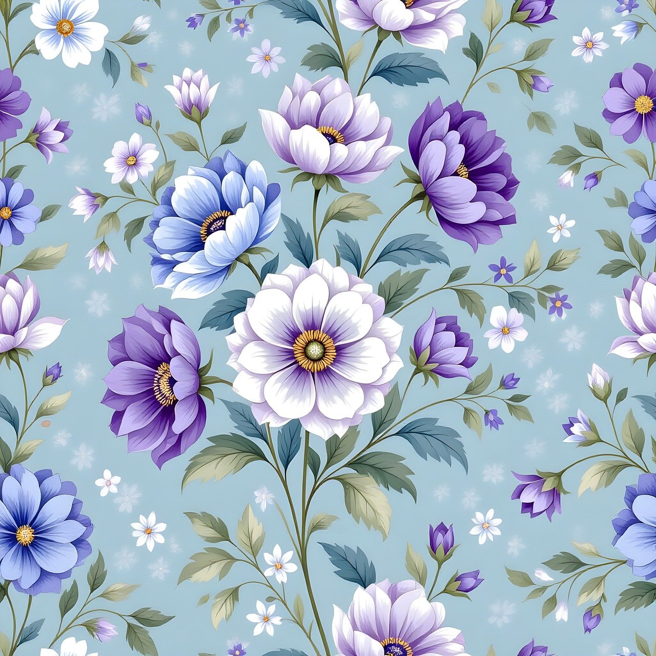 flowers, nature, bloom, blossom, plant, flora, petals, spring, garden, summer, purple, blue, bouquet, wallpaper, vintage, retro, classic, gift wrap, scrapbooking, background, template, ai generated