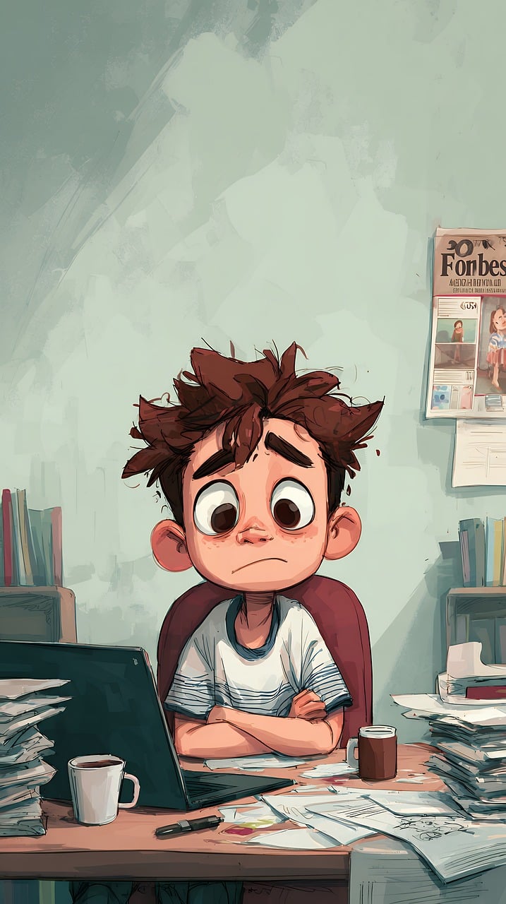 ai generated, student, study, homework, desk, lamp, cityscape, classroom, education, learning, night, urban, building, window, paper, pencil, cartoon, character, anime, manga, workspace, school, tired, coffee