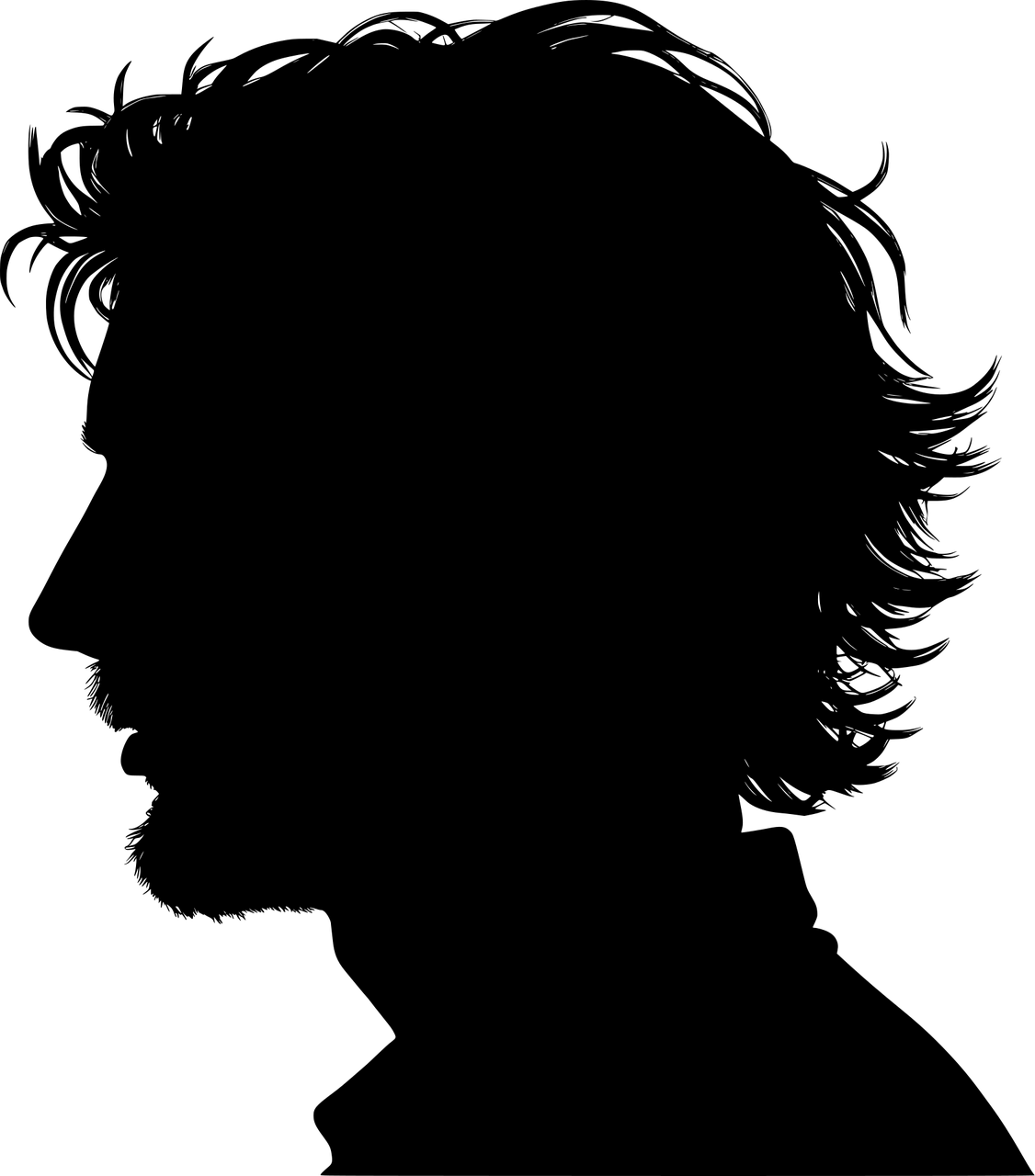 man, head, avatar, silhouette, profile, human, person, people, ai generated