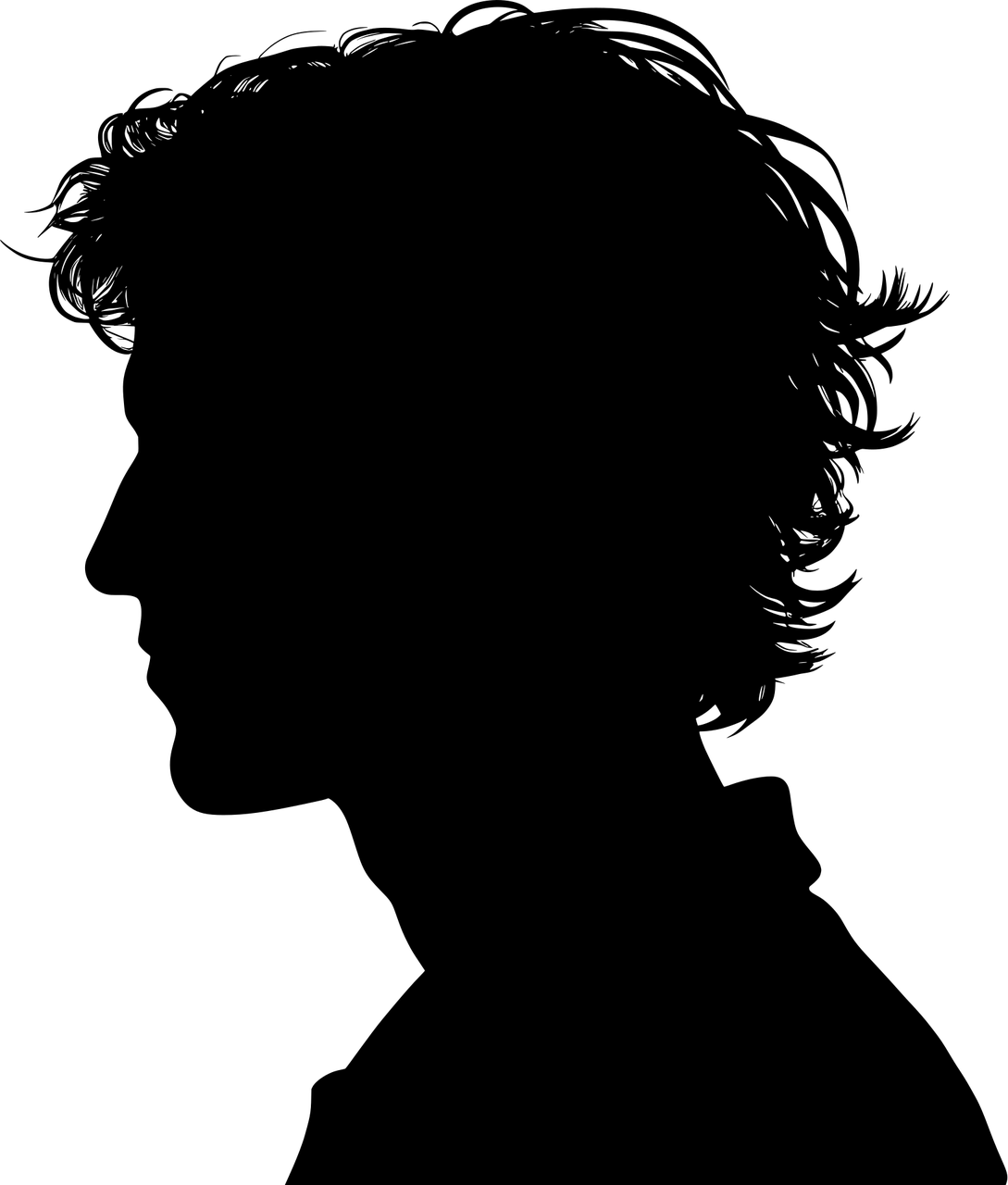 man, head, avatar, silhouette, profile, human, person, people, ai generated