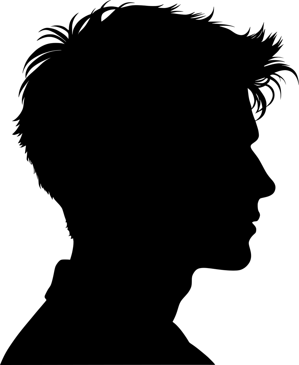 man, head, avatar, silhouette, profile, human, person, people, ai generated