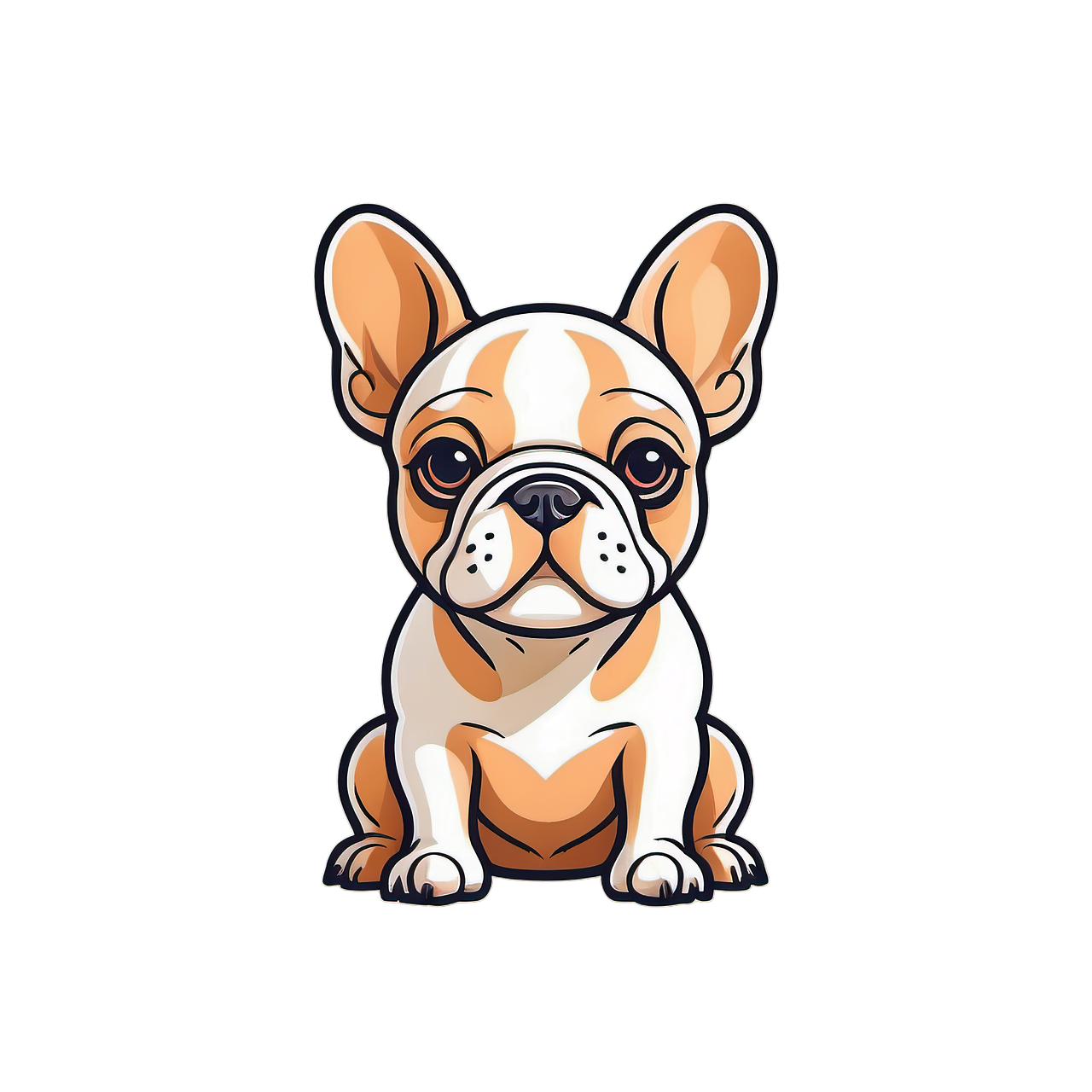 french bulldog, pet, animal, dog, nature, bulldog, canine, portrait, mammal, cute, puppy, frenchie, adorable, high resolution, cutout, cartoon, ai generated