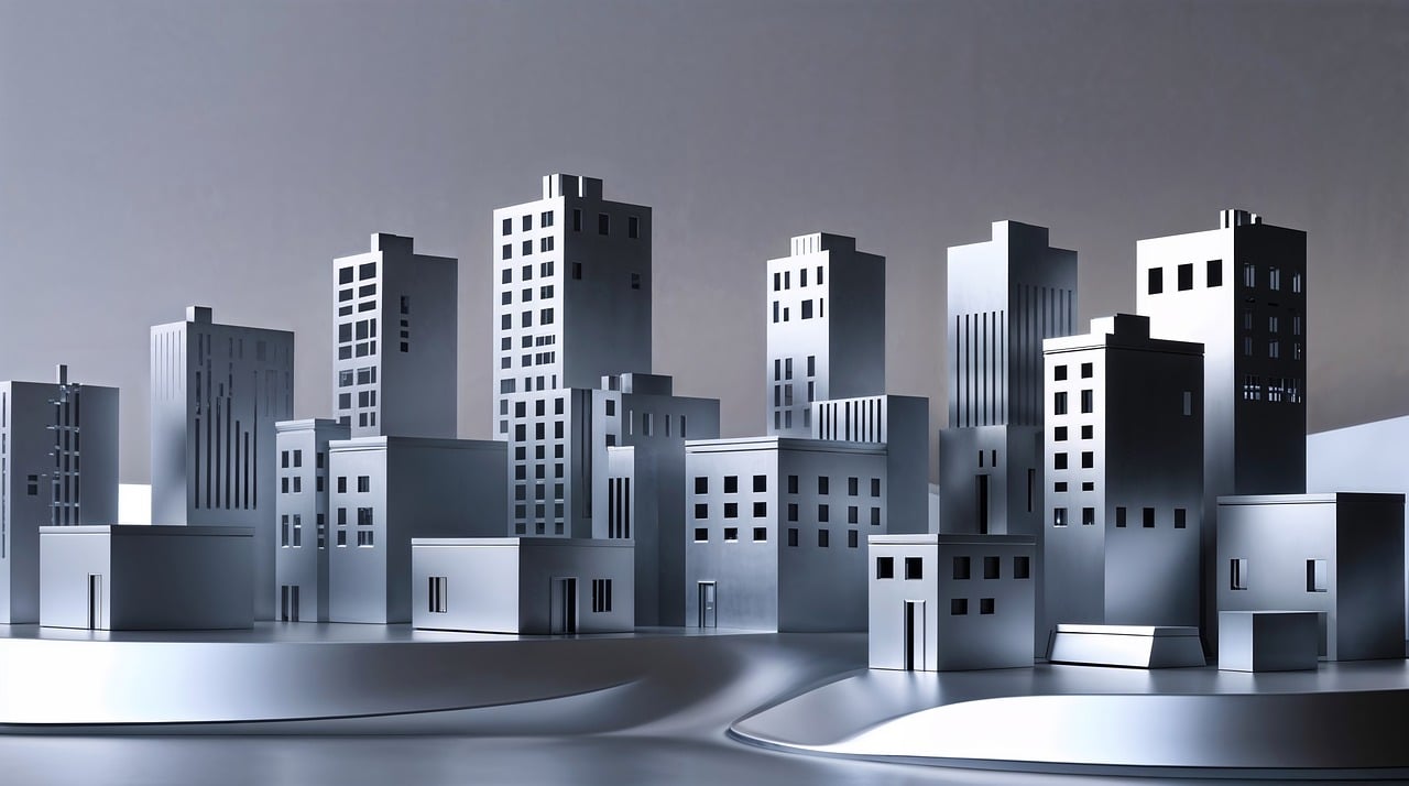 skyline, city, building, architecture, cityscape, urban, skyscraper, road, ai generated