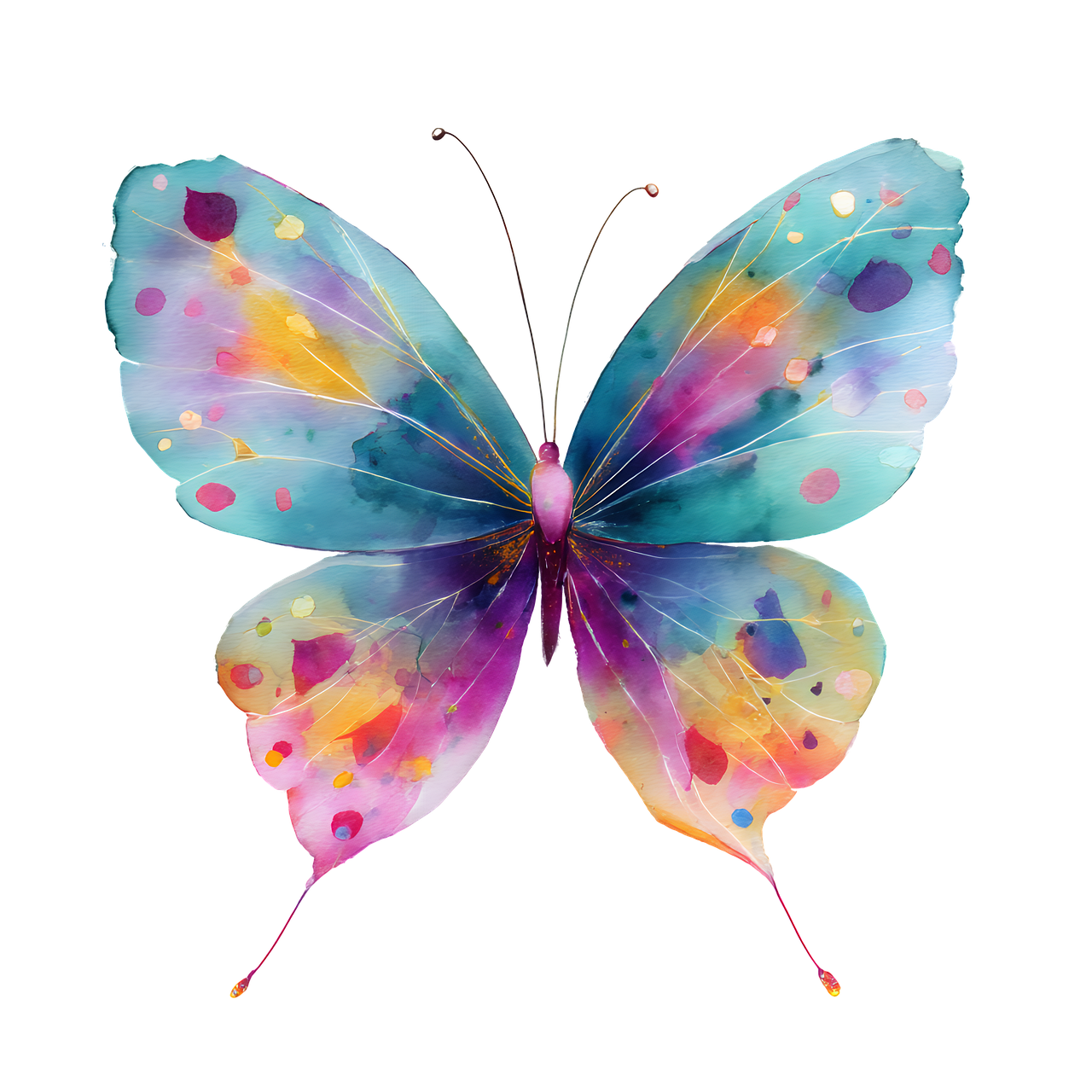 schmetterling, aquarell, regenbogen, pastell, künstlerisch, flügel, bunt, design, natur, insekt, farbe, zeichnung, dekorativ, frühling, empfindlich, ätherisch, sanft, weich, kunstwerk, abstrakt, saisonal, muster, fantasie, gesichtet, ai generiert