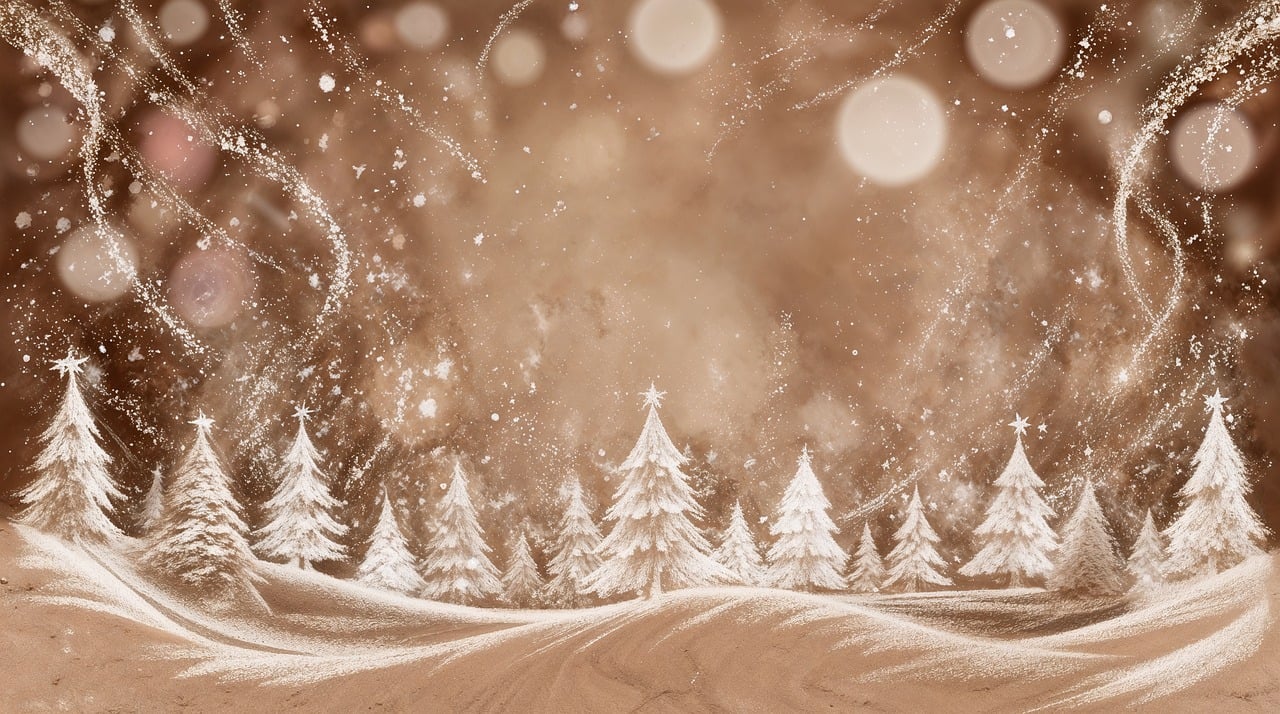 winter, snow, christmas, trees, festive, bokeh, sparkle, holiday, magical, dreamy, abstract, peaceful, serene, wonderland, cold, glowing, celestial, frosty, landscape, artistic, ai generated