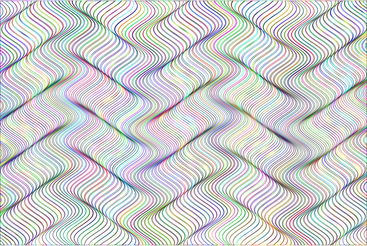 pattern, background, wallpaper, abstract, waves, line art, decorative, decoration, ornamental, colorful, prismatic, chromatic, rainbow, psychedelic