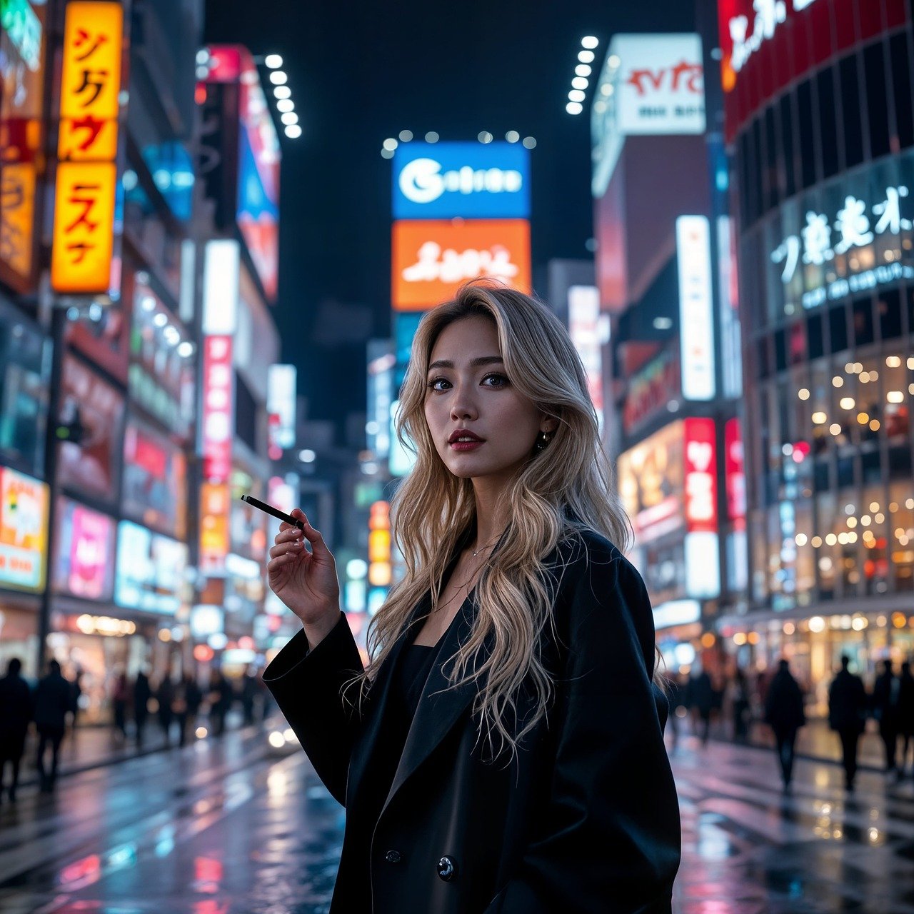 woman, cigar, urban, girl, pose, city, stock photo, ai generated
