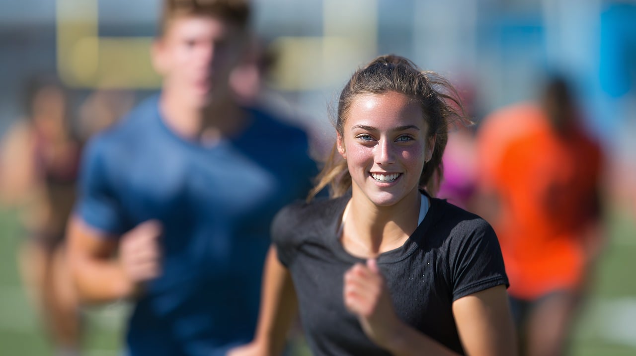 woman, running, track, runner, sport, exercise, athlete, fitness, training, competition, race, outdoors, athletic, speed, lifestyle, workout, jog, jogging, fit, people, person, female, ai generated