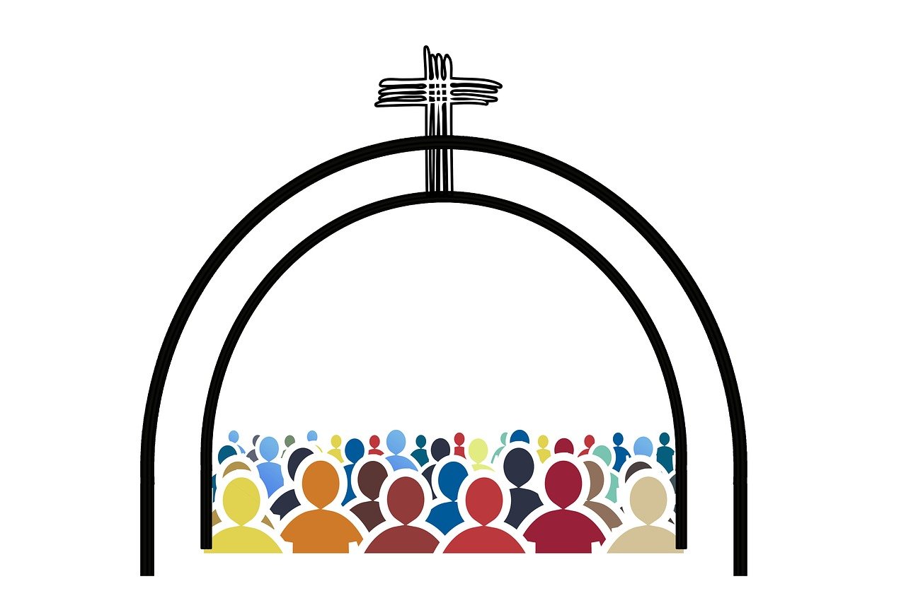 unity, community, faith, gathering, worship, congregation, diversity, people, spiritual, religion, church, connection, solidarity, crowd, collective, inclusion, group, fellowship, shared belief, all saints' day