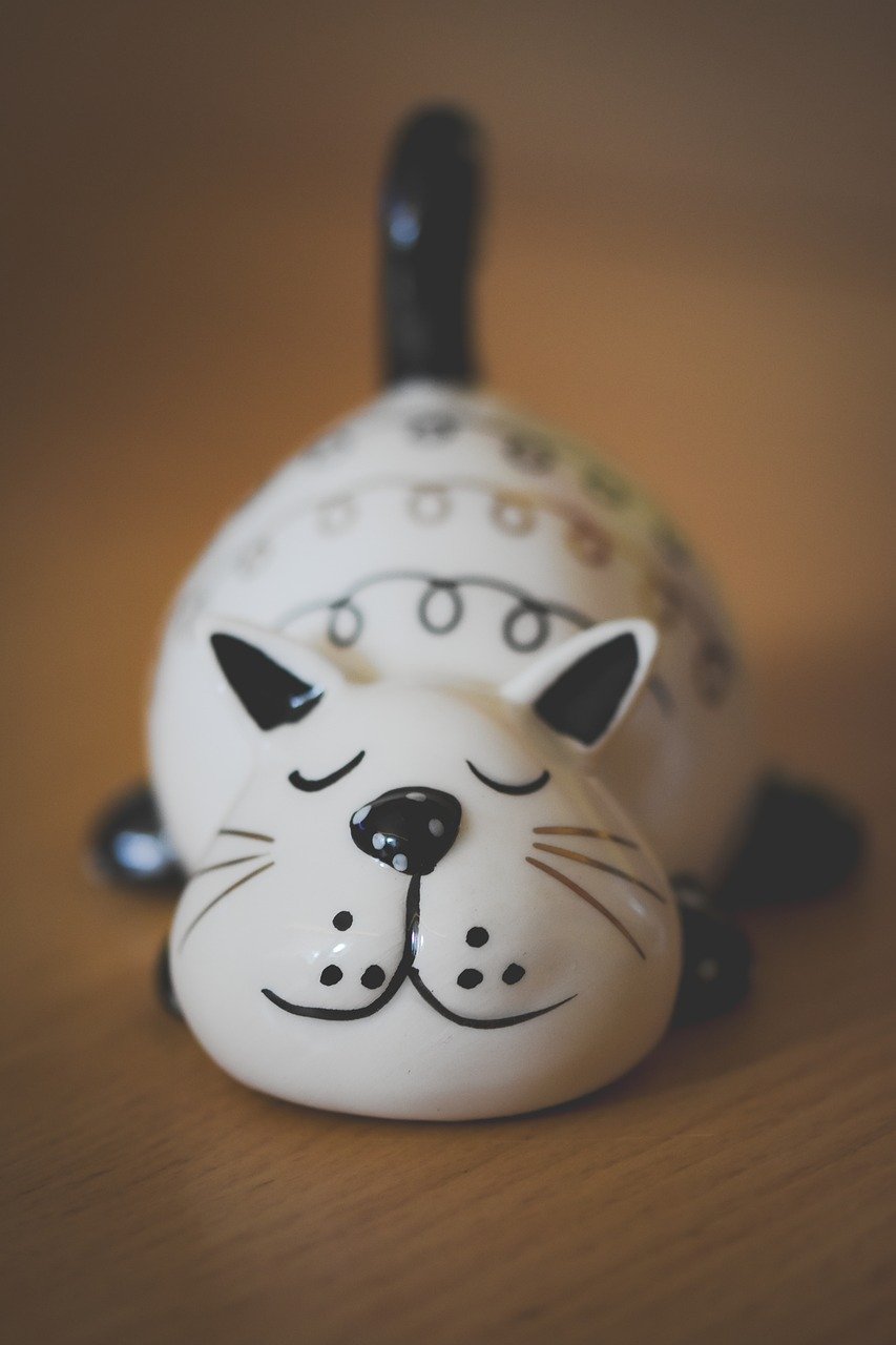 cat, ceramic, figure, deco, animal, kitten