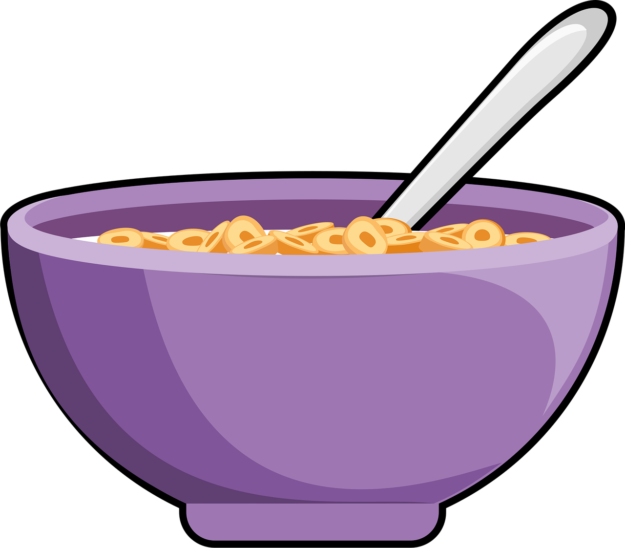 cereals, breakfast, bowl, spoon, food, edibles, foodstuffs, aliments, eats, nutrition, meal, rings