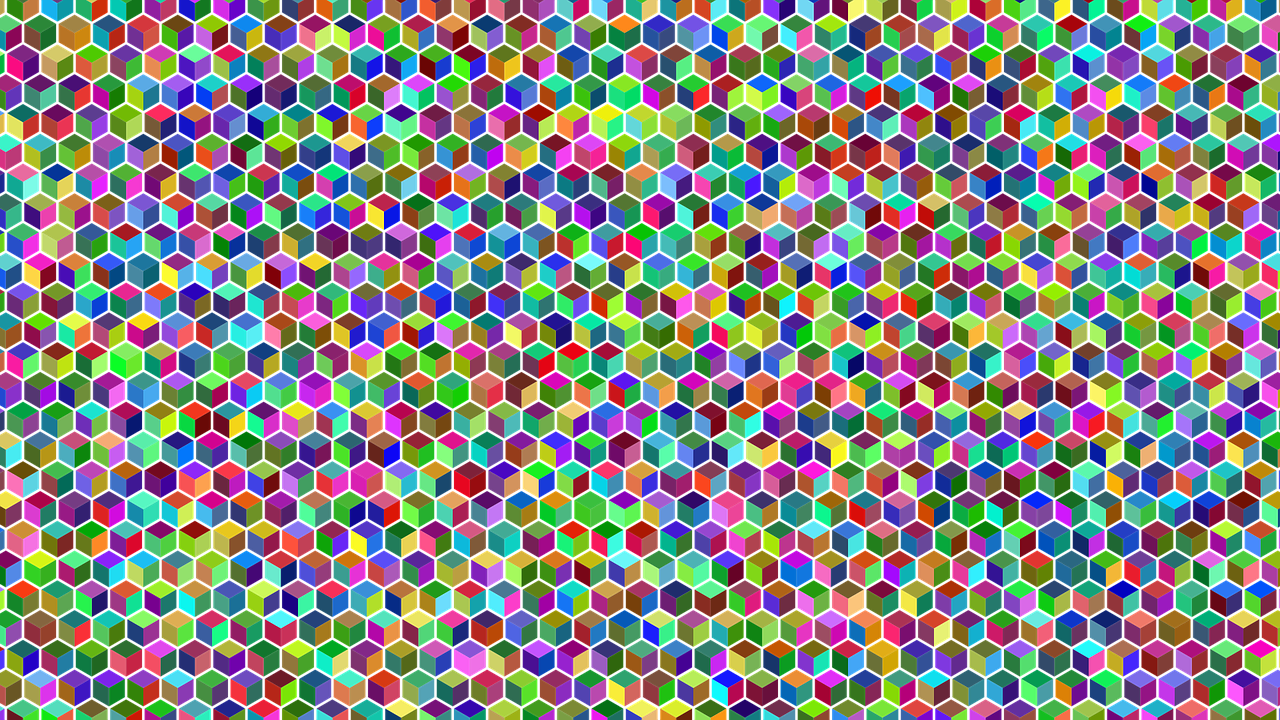 modèle, contexte, beau fond d'écran, fond d'écran, nature, géométrique, hexagones, décoratif, décoration, ornemental, coloré, prismatique, chromatique, arc-en-ciel
