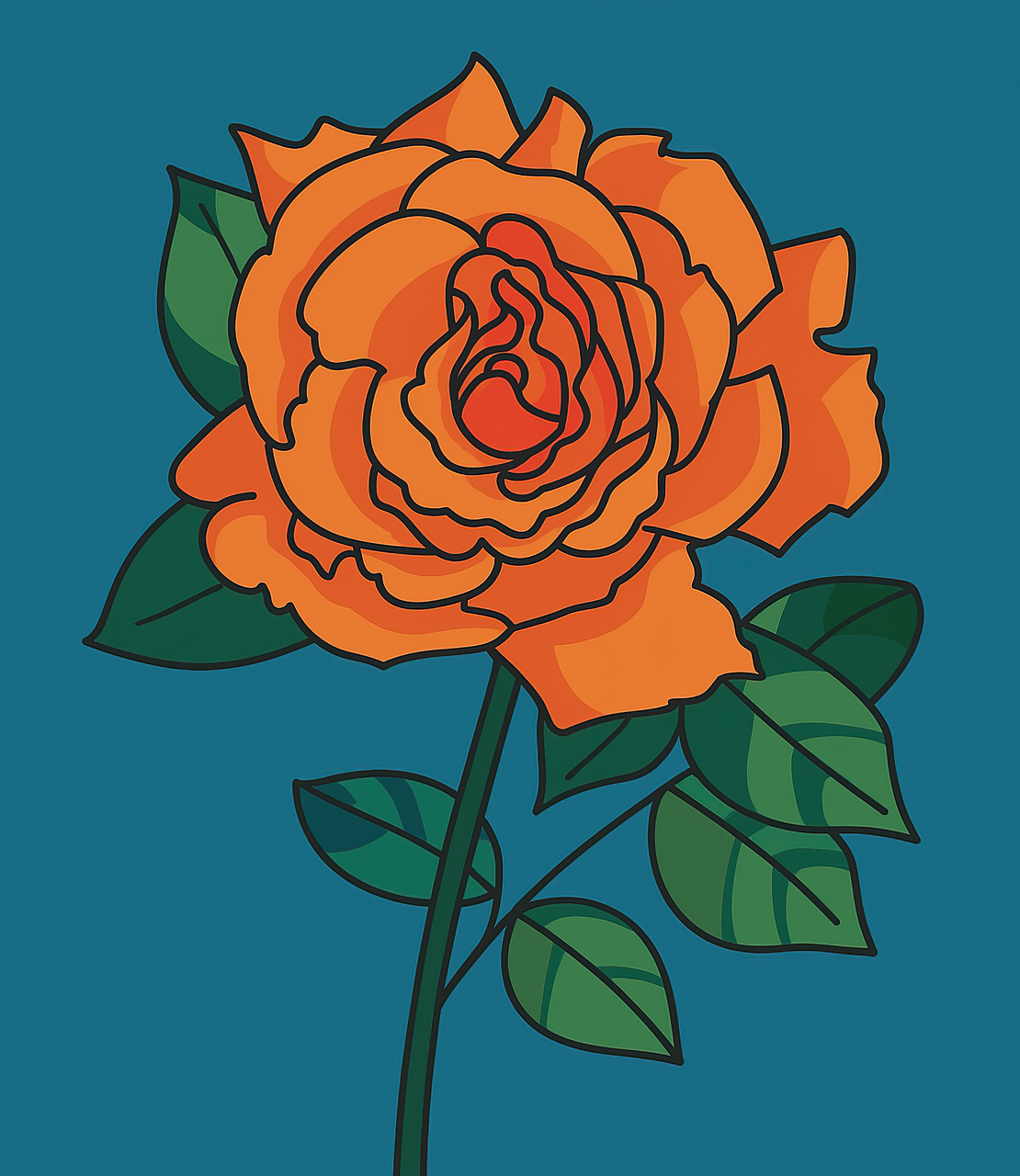 rose, bloom, nature, blossom, petals, flower, flora, plant, botany, orange, book cover, floral background, wallpaper, cartoon, rose wallpaper, ai generated
