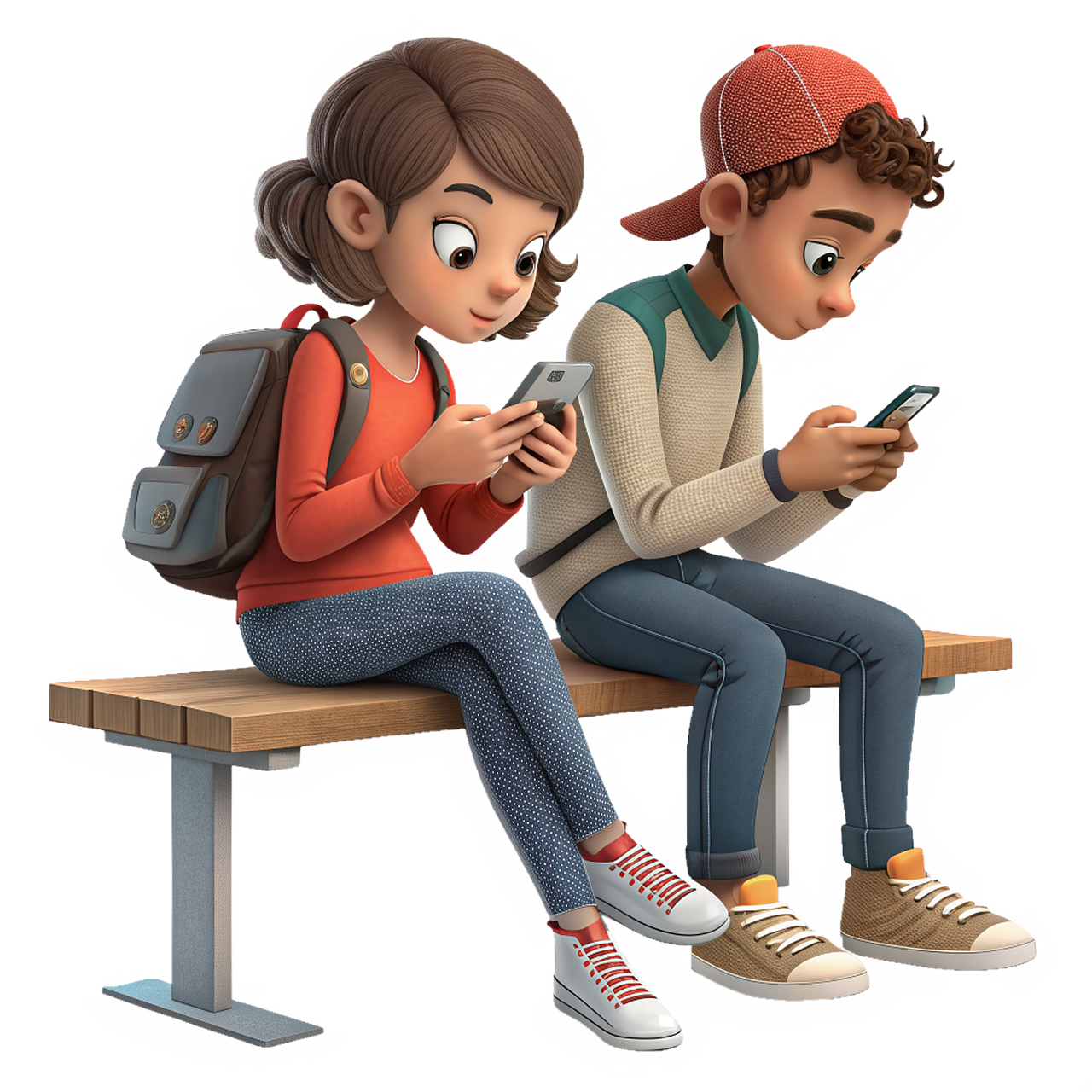 young woman, girl, baby, teen, young, boy, phone, smartphone, communication, mobile, ai generated