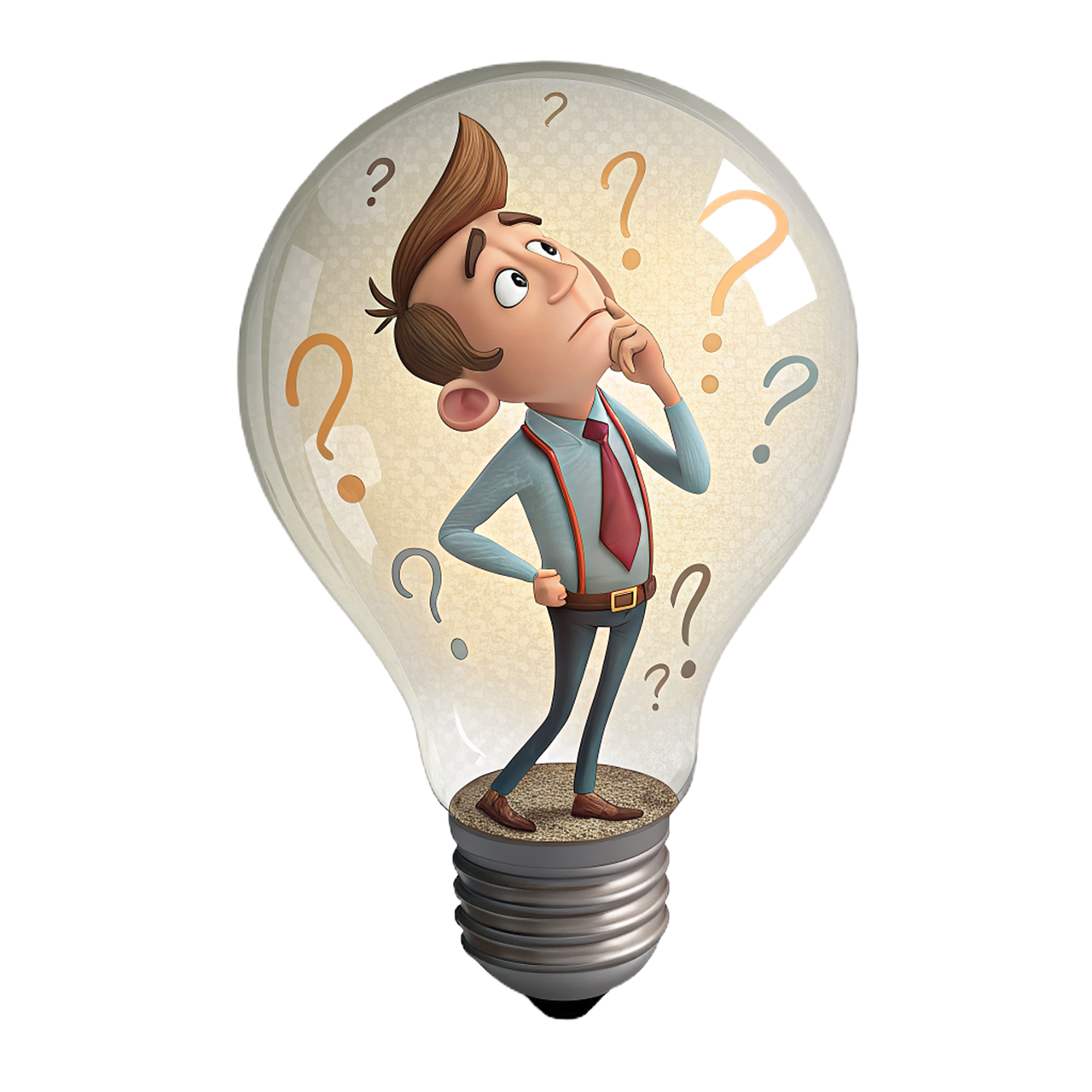 man, human, search, bulb, light, lighting, idea, glass, decision, question, answers, thinking, icon, ai generated