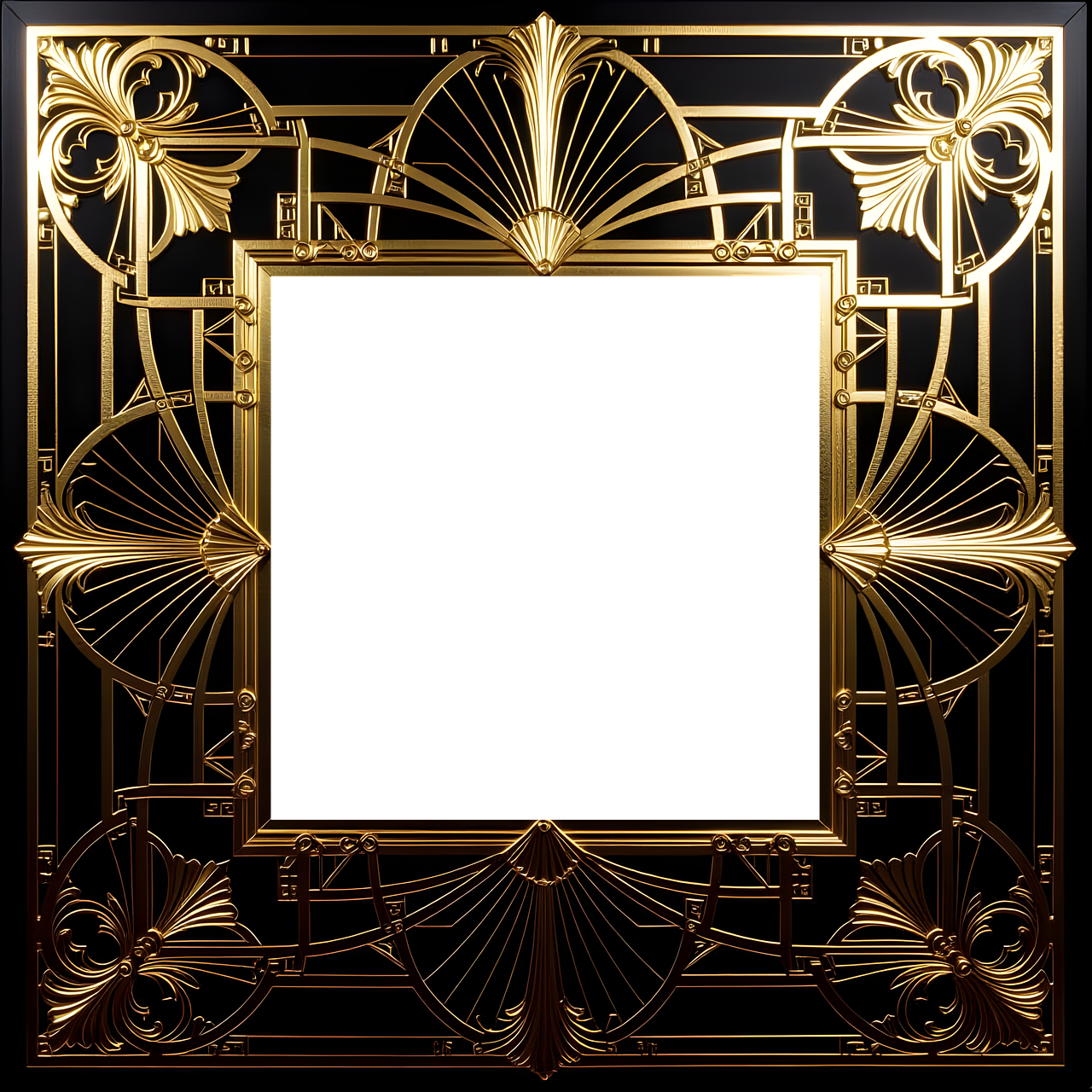 frame, outline, border, window, antique, ornamental, fancy, embellished, art deco, deco, pattern, design, decorative, gold, decoration, style, era, colorful, copy space, blank, scrapbooking, ai generated