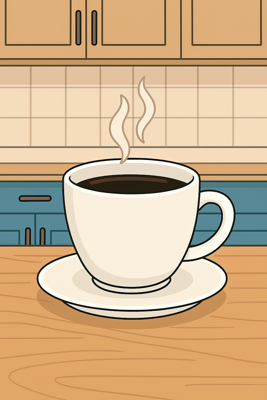 coffee, cup, caffeine, drink, aroma, beverage, mug, hot, enjoyment, food, relaxing, book cover, wallpaper, cartoon, ai generated