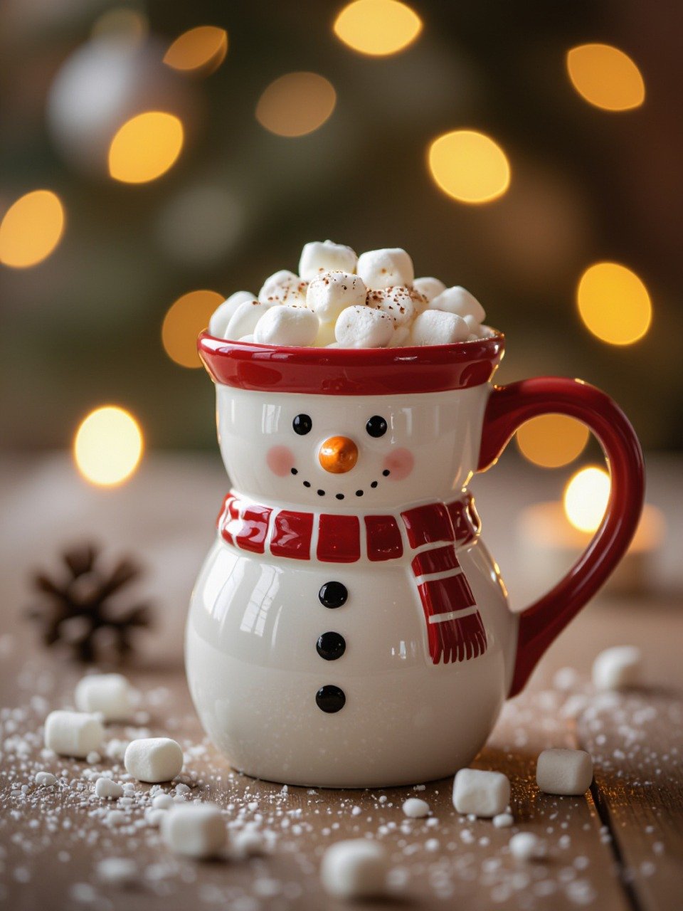 christmas, winter, christmas pictures, winter pictures, advent, background, vacation, celebration, fixed, holidays, season, christmas time, christmas decoration, public holidays, nature, wintry, love, cold, mood, ai generated, cup, snowman, marshmallow, cocoa